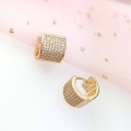 Kolczyki POZŁACANE koła jasne kryształy rose gold