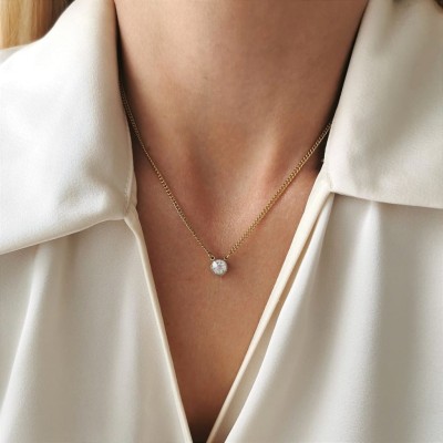  Naszyjnik zawieszka kryształ ze STALI CHIRURGICZNEJ 