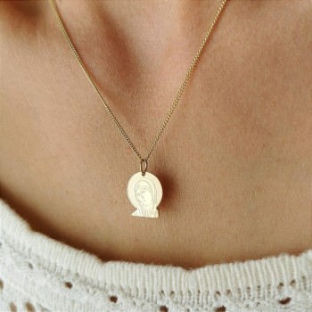 Naszyjnik STAL CHIRURGICZNA klasyczna zawieszka medalik złoty Blueberry 