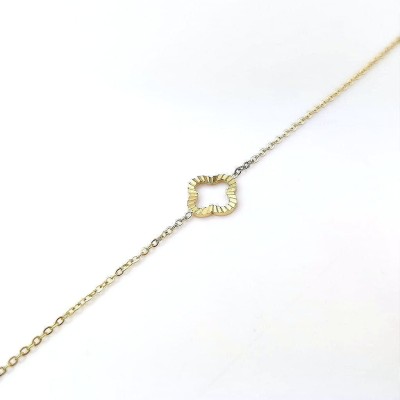 Bransoletka koniczynka ze STALI CHIRURGICZNEJ złota 