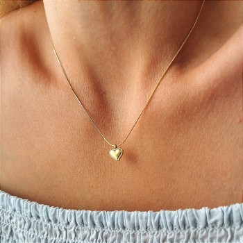  Naszyjnik ze STALI CHIRURGICZNEJ  serduszko żmijka kolor złoty   
