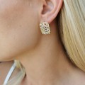 Kolczyki kwiatuszki z kryształami POZLACANE
