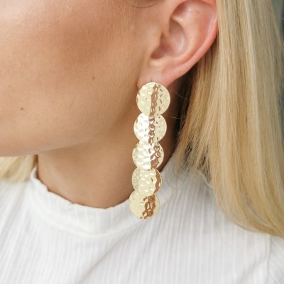 Złote kolczyki STAL CHIRURGICZNA  blaszki wiszące 