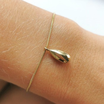 Bransoletka łezka kropla ze STALI CHIRURGICZNEJ złota
