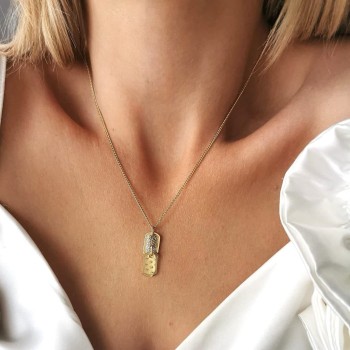 Naszyjnik blaszki kryształy ze STALI CHIRURGICZNEJ