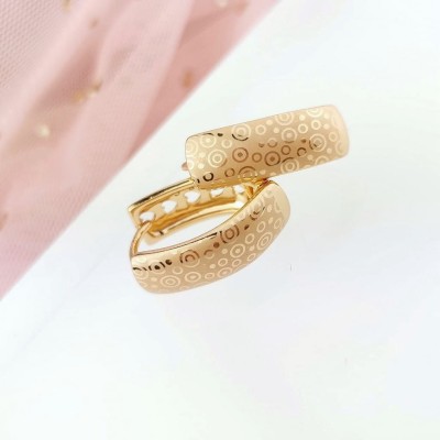 Kolczyki POZŁACANE elipsa szersze wzorek 