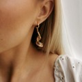 Kolczyki POZŁACANE wiszące spiralki grecki wzór rose gold