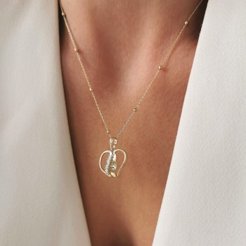  Naszyjnik STAL SZLACHETNA medalik kuleczki kolor złoty