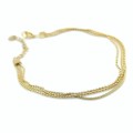 Bransoletka żmijka płaska podwójna ze STALI CHIRURGICZNEJ  złota