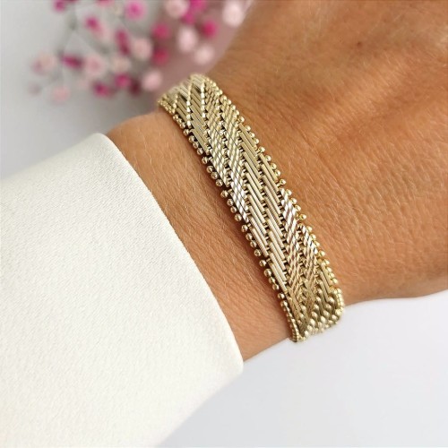 Bransoletka siateczka ze STALI SZLACHETNEJ złota