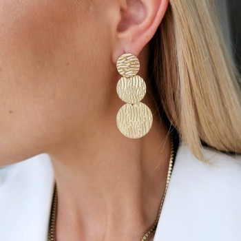 Kolczyki blaszki boho ze STALI CHIRURGICZNEJ kolor złoty 