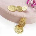 Kolczyki blaszki boho ze STALI CHIRURGICZNEJ kolor złoty