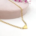 Naszyjnik choker SERCE pancerka ze STALI CHIRURGICZNEJ złoty