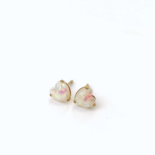 Kolczyki serduszka masa perłowa