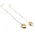 Kolczyki ze STALI CHIRURGICZNEJ serduszka łańcuszki kolor złoty