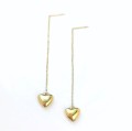 Kolczyki ze STALI CHIRURGICZNEJ serduszka łańcuszki kolor złoty