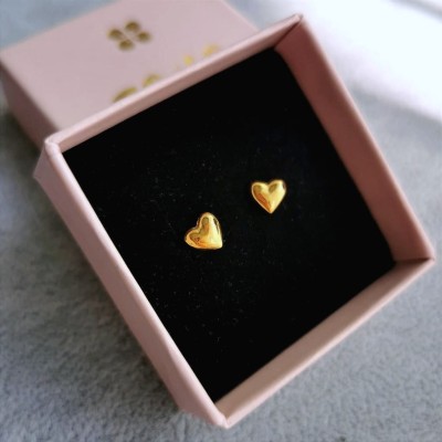 Kolczyki STAL CHIRURGICZNA serduszka klasyczne kolor złoty