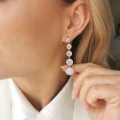 Kolczyki POZŁACANE  kryształy z cyrkoniami rose gold