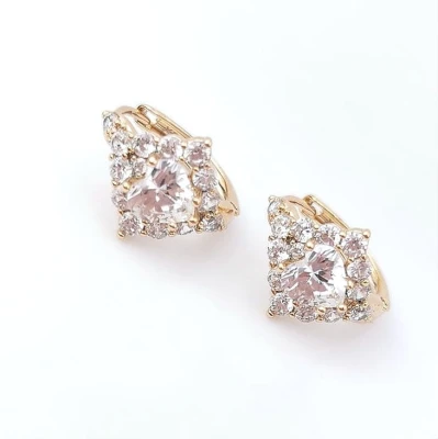 Kolczyki POZŁACANE koła kryształy rose gold 