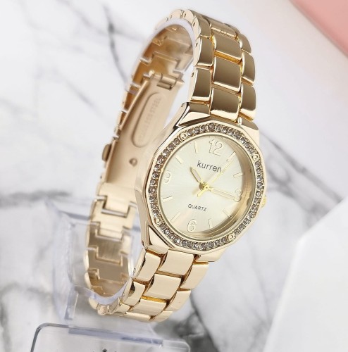 Zegarek damski ekskluzywny ZŁOTY  na bransolecie  złota tarcza