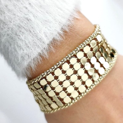 Bransoletka siateczka złote monetki STAL SZLACHETNA 