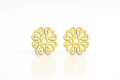 Kolczyki ażurowe kwiaty POZŁACANA STAL złote