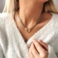 Naszyjnik choker serce mesh STAL CHIRURGICZNA złoty Premium