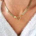 Naszyjnik choker serce mesh STAL CHIRURGICZNA złoty Premium