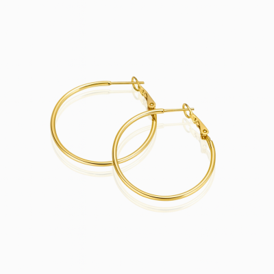 Kolczyki koła 3 cm POZŁACANA STAL