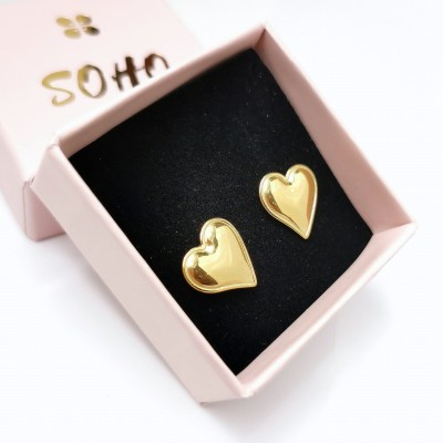 Kolczyki serduszka złote POZŁACANA STAL   