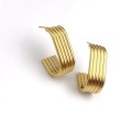 Kolczyki podłużne zawinięte POZŁACANA STAL