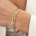 Bransoletka POZŁACANA pancerka z kryształami