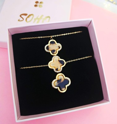 Zestaw biżuterii Golden Clover POZŁACANA STAL 