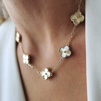  Naszyjnik koniczynki clovers ze STALI SZLACHETNEJ  