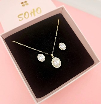 Zestaw biżuterii Brilliance Classic POZŁACANA STAL  