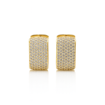 Kolczyki złote podłużne z cyrkoniami POZŁACANA STAL 