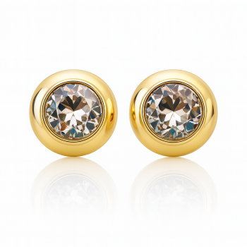 Kolczyki złote z  kryształem POZŁACANA STAL  