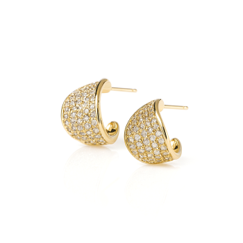 Kolczyki złote nieregularne z cyrkoniami POZŁACANA STAL