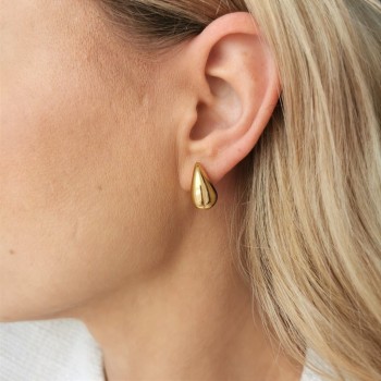 Kolczyki złote łezki mini krople POZŁACANA STAL
