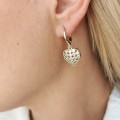 Kolczyki koła serduszka z cyrkoniami POZŁACANE