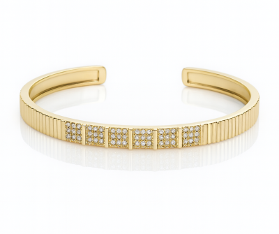  Bransoletka bangle z kryształami POZŁACANA  