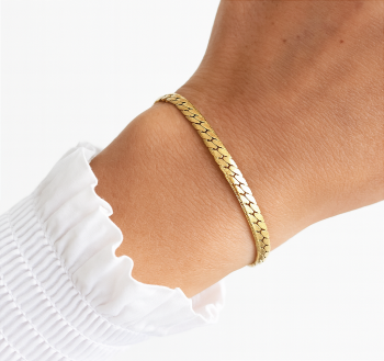 Bransoletka złota ze STALI CHIRURGICZNEJ klasyczna pleciona płaska 4 mm