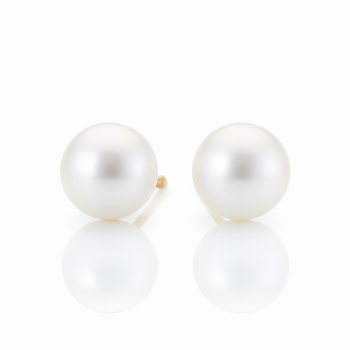 Kolczyki złote perły klasyczne ze STALI CHIRURGICZNEJ