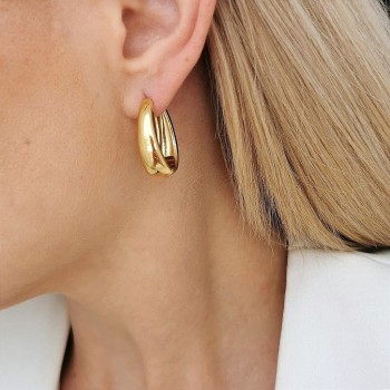 Kolczyki złote podłużne POZŁACANE 