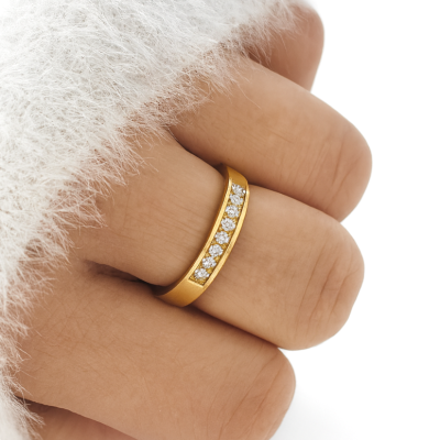  Pierścionek STAL CHIRURGICZNA obrączka złota kryształki  