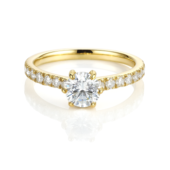 Pierścionek złoty z kryształem cyrkonie POZŁACANA STAL 