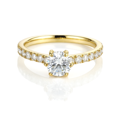 Pierścionek złoty z kryształem cyrkonie POZŁACANA STAL 