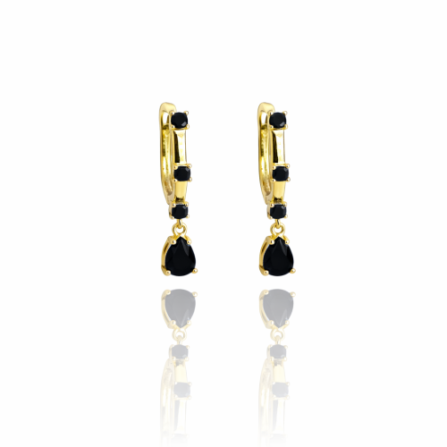 Kolczyki czarne kryształy