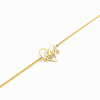  Bransoletka MAMA ze STALI CHIRURGICZNEJ kolor złoty  