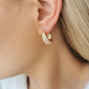 Kolczyki koła frezowane szersze ze STALI SZLACHETNEJ